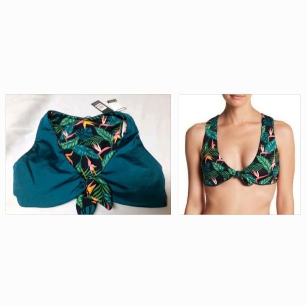 2/$50 New Reversible Tropical Bikini Top - size XS